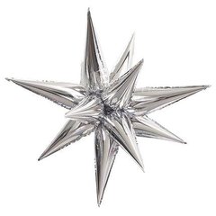 Фольгированный шар Звезда колючка серебро 100см (Китай)