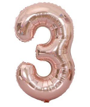 Фольгированный шар цифра &laquo;3&raquo; Rose Gold 76 см Под гелий в уп. (Китай)