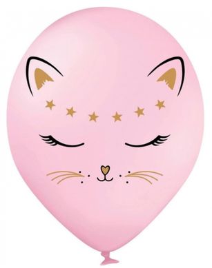 Латексна кулька Belbal 12“ Рожева спляча кішечка (1 шт)