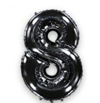 Фольгированный шар Flexmetal цифра &laquo;8&raquo; Чёрная 40"