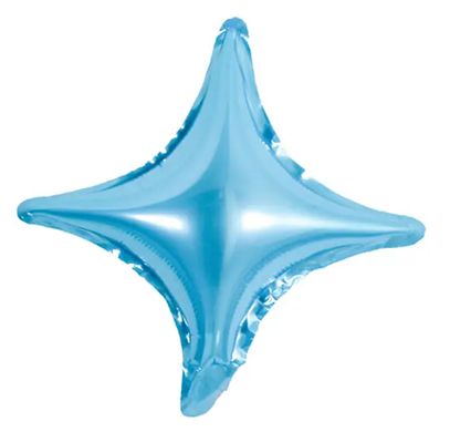 Фольгированный шар 10” Звезда 4х-конечная Голубая (Китай)