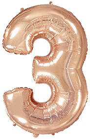 Фольгированный шар Flexmetal цифра «3» Rose Gold 40"