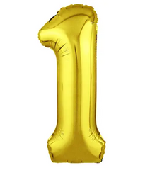 Фольгированный шар Flexmetal Slim цифра «1» Золото 40"