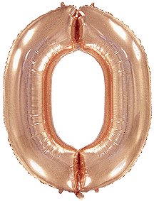 Фольгированный шар цифра &laquo;0&raquo; Rose Gold 70 см воздух (Китай)