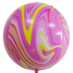 Фольгированный шар 22” Сфера Мрамор розовый 55 см (Китай)