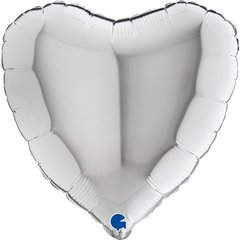 Фольгированный шар Grabo 18" Сердце Серебро
