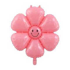 Фольгированный шар Мини фигура Ромашка смайлик розовая (Китай)