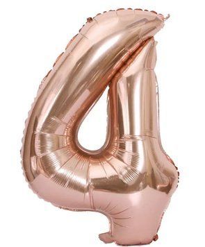 Фольгированный шар цифра &laquo;4&raquo; Rose Gold 76 см Под гелий в уп. (Китай)
