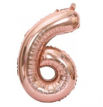 Фольгированный шар цифра &laquo;6&raquo; Rose Gold 16" (Китай)