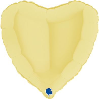 Фольгированный шар Grabo 18" Сердце макарун Желтый (Matte Yellow)