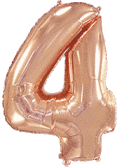 Фольгована кулька Цифра 4 Flexmetal Rose Gold (901764 RG)