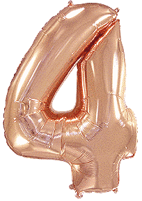 Фольгированный шар Flexmetal цифра «4» Rose Gold 40"