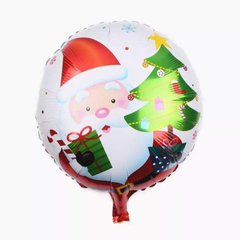 Нг Фольгированный шар 18” круг Санта и ёлка Китай