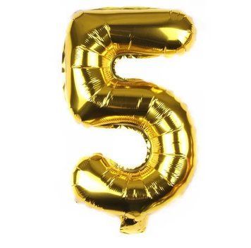 Фольгована кулька цифра &laquo;5&raquo; Золото 16" (Китай)