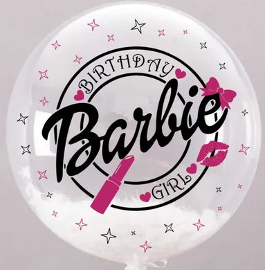 Наклейка Barbie Birthday Girl 2 кольори на 18”-20" (25х30см) + монтажка