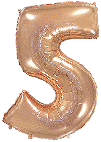 Фольгированный шар Flexmetal цифра «5» Rose Gold 40"