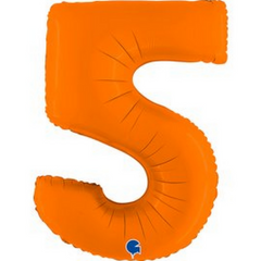 Фольгированный шар Grabo цифра «5» Оранжевая 40" в уп