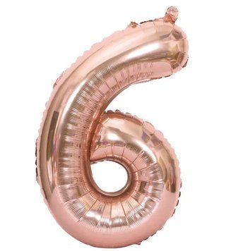 Фольгированный шар цифра &laquo;6&raquo; Rose Gold 76 см Под гелий в уп. (Китай)