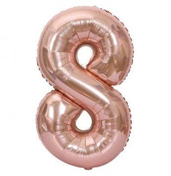 Фольгированный шар цифра &laquo;8&raquo; Rose Gold 16" (Китай)