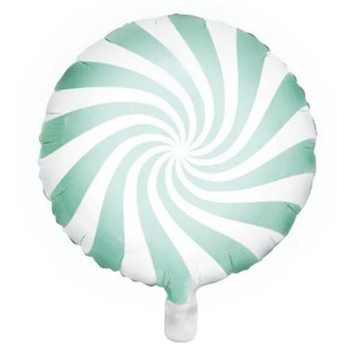 Фольгированный шар PartyDeco 18” круг леденец зеленый макарун