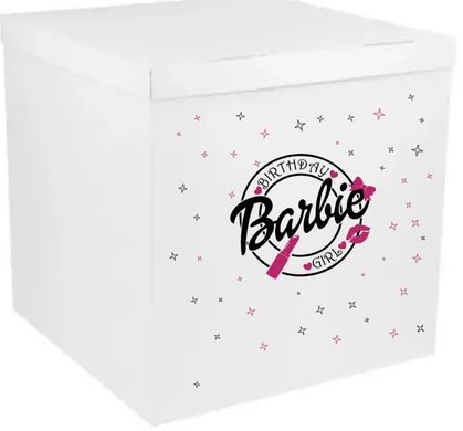 Наклейка Barbie Birthday Girl 2 кольори на коробку (30х35см) + монтажка