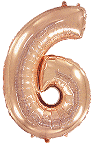 Фольгированный шар Flexmetal цифра &laquo;6&raquo; Rose Gold 40"