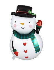 Фольгована кулька Міні фігура Сніговик в капелюсі у рукавичках (Китай)