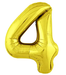 Фольгированный шар Flexmetal Slim цифра «4» Золото 40"