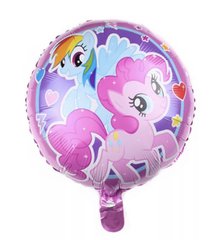 Фольгована кулька 18" круг маленький поні на рожевому Китай