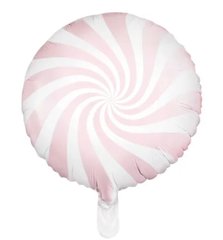 Фольгированный шар PartyDeco 18” круг леденец розовый макарун