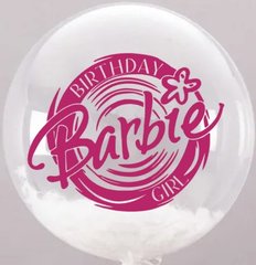 Наклейка Barbie Birthday Girl на 18”-20" (25х30см) + монтажка