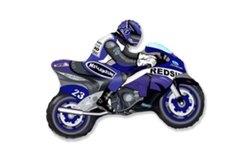 Фольгированный шар Flexmetal Большая фигура Мотоцикл синий