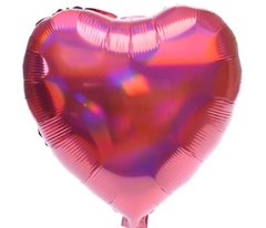 Фольгована кулька 18” Серце Голограма Червоне (Китай)