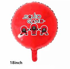 Фольгована кулька 18” круг з малюнком Гра кальмара На червоному Китай