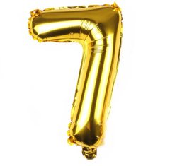 Фольгированный шар цифра «7» Золото 16" (Китай)