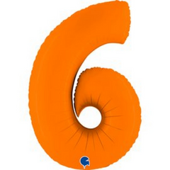Фольгированный шар Grabo цифра «6» Оранжевая 40" в уп