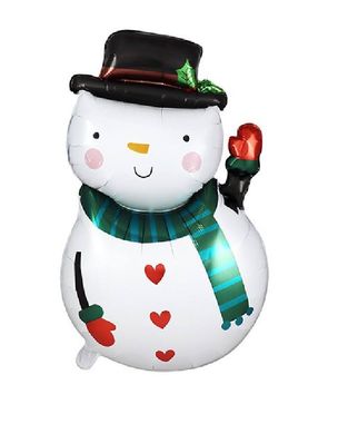 Фольгированный шар Мини фигура Снеговик в шляпе в варешках (Китай)