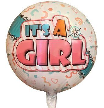 Фольгированный шар 18&rdquo; круг "It`s a Girl" штурвал (Китай)