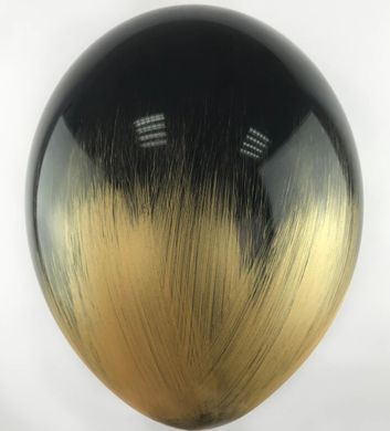 Латексна кулька Belbal 12" Браш Золотий на чорному (1 шт)