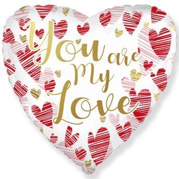 Фольгована кулька Flexmetal 18" Серце кохання "You are my love"