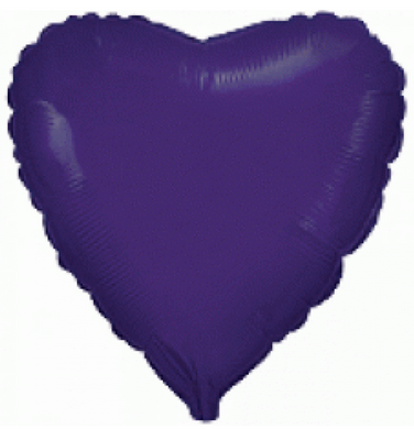 Фольгована кулька Flexmetal 9" Серце Фіолетове