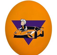 Латексна кулька Belbal 12" Влад Папір А4 на помаранчевому (1 шт)