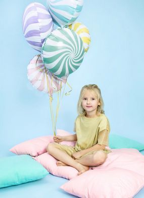Фольгована кулька PartyDeco 18&rdquo; круг льодяник блакитний макарун