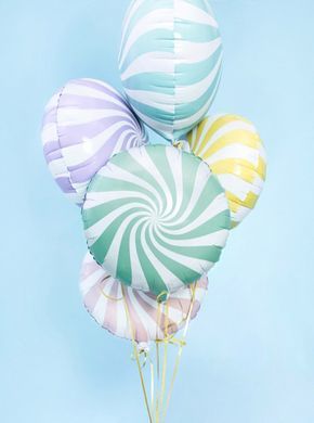 Фольгована кулька PartyDeco 18&rdquo; круг льодяник блакитний макарун