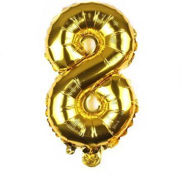 Фольгована кулька цифра &laquo;8&raquo; Золото 16" (Китай)