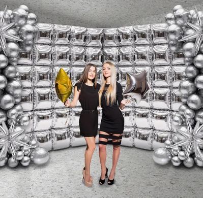 Фольгована кулька квадрат для фотозон 22&rdquo; Золото/срібло 1 шт