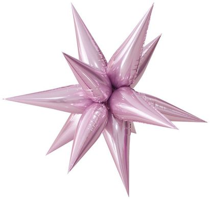 Фольгированный шар Звезда колючка розовая 65см (Китай)