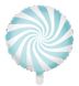 Фольгированный шар PartyDeco 18” круг леденец голубой макарун - 1