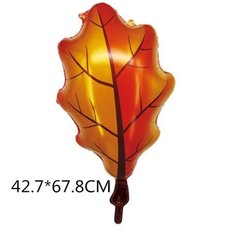 Фольгированный шар Большая фигура Дубовый лист оранжевый 42х67 см (Китай)