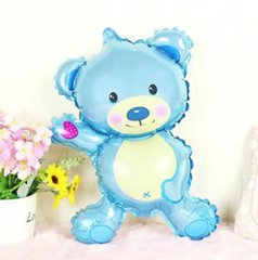 Фольгована кулька Міні фігура ведмедик блакитний (Китай)
